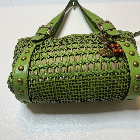 Kathy Van Zeeland Green Large Woven Bag - Picture 7 of 17